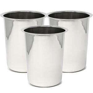 Winco BAM-1.25 1.25-Quart Bain Maries, Set of 3 - Stainless Steel